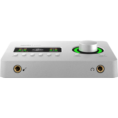 Universal Audio Apollo Solo Heritage Edition Thunderbolt 3 interface, realtime UAD processing, Mac/Windows, headphone bundle.