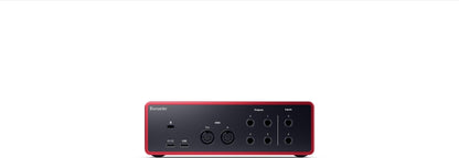 Focusrite Scarlett 4i4 + Bluetooth monitors bundle, audio interface, shield, production software included.