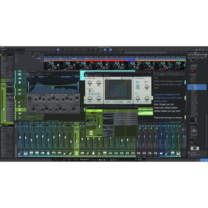 PreSonus AudioBox 96 + Eris 3.5 monitors bundle, mic, shield, headphones, stands, cables, Studio One software.