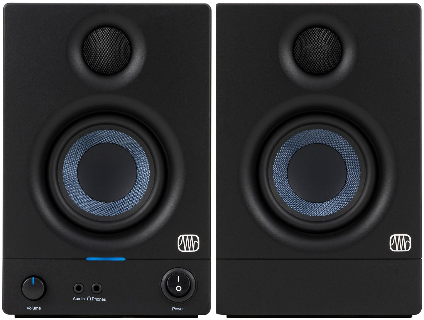 PreSonus AudioBox 96 + Eris 3.5 monitors bundle, mic, shield, headphones, stands, cables, Studio One software.