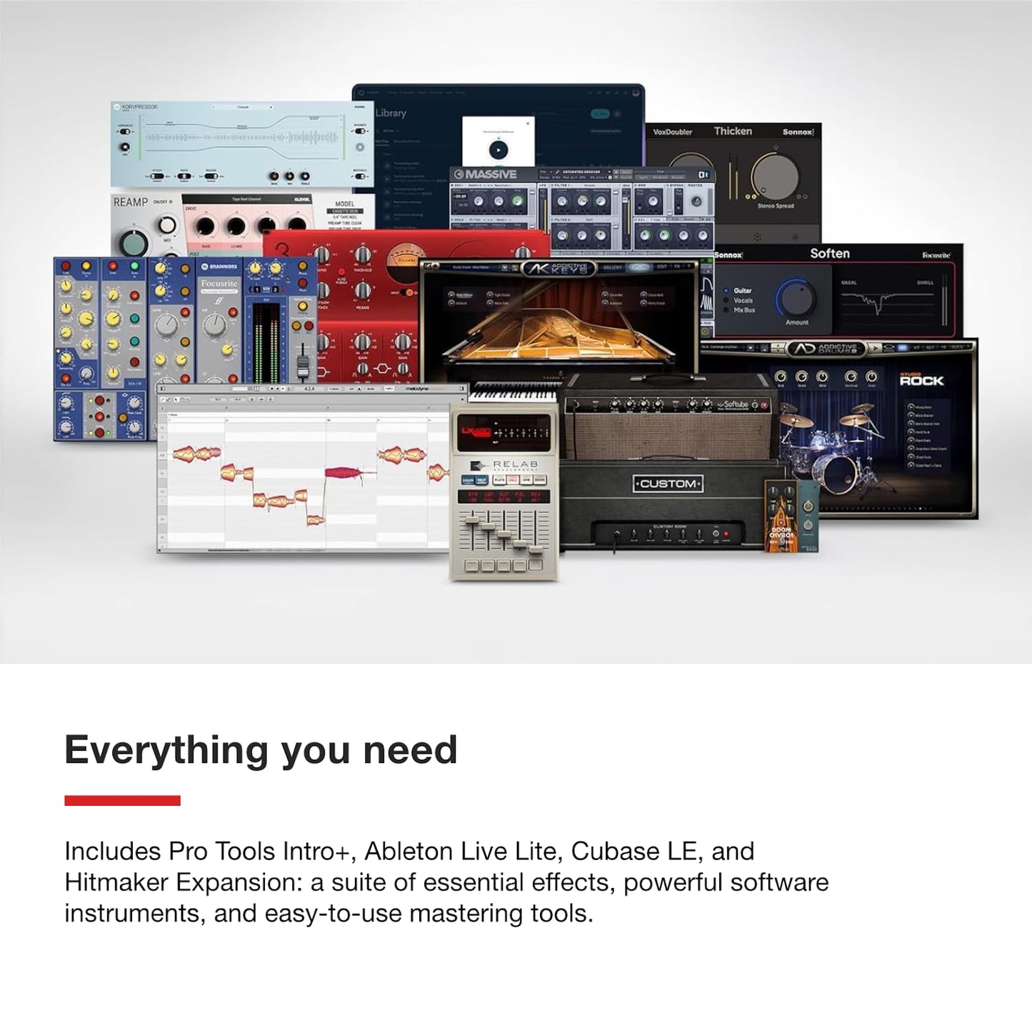 Focusrite Scarlett Solo Studio 4th Gen bundle, interface, mic, headphones, songwriting/podcasting kit.