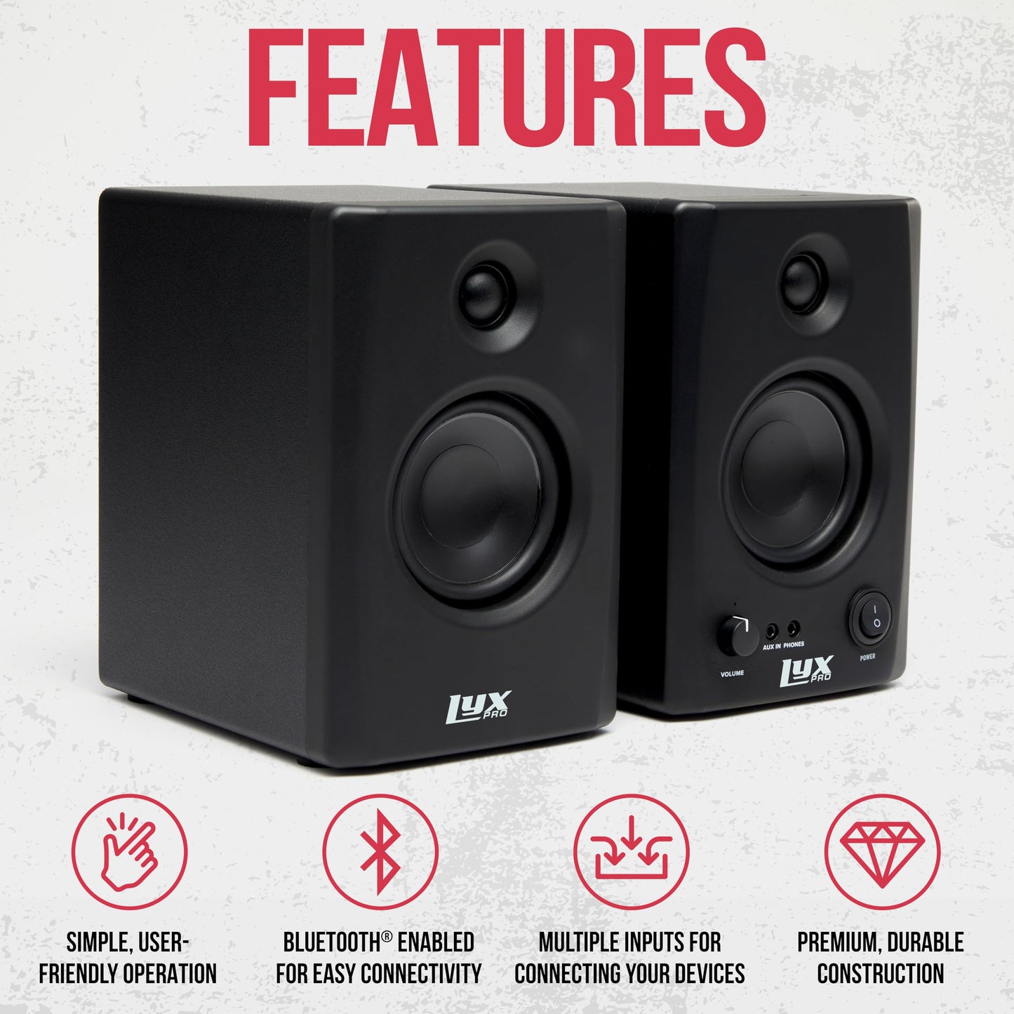 Focusrite Scarlett 4i4 + Bluetooth monitors bundle, audio interface, shield, production software included.